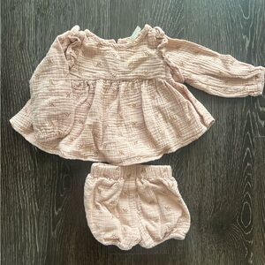 Rylee + Cru Dusty Pink Textured Baby Set
